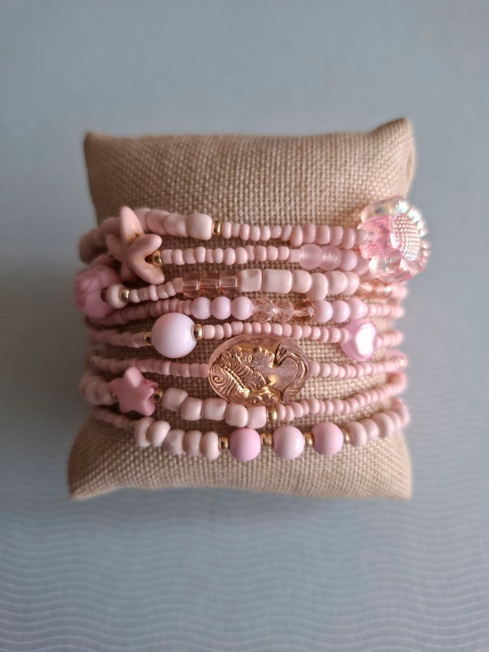 Bracelet/ wikkelarmband lichtroze